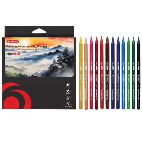 Creioane colorate fara lemn HERLITZ ChroMIX, 12 culori/set